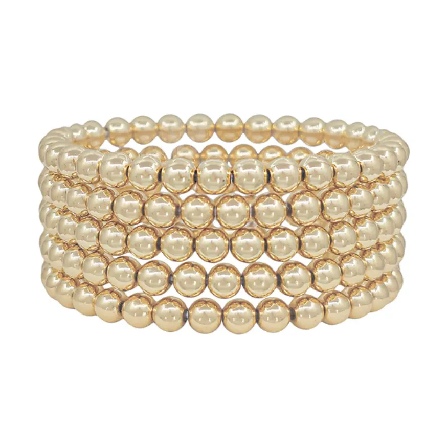 Water Resistant Gold Large Beaded Bracelet