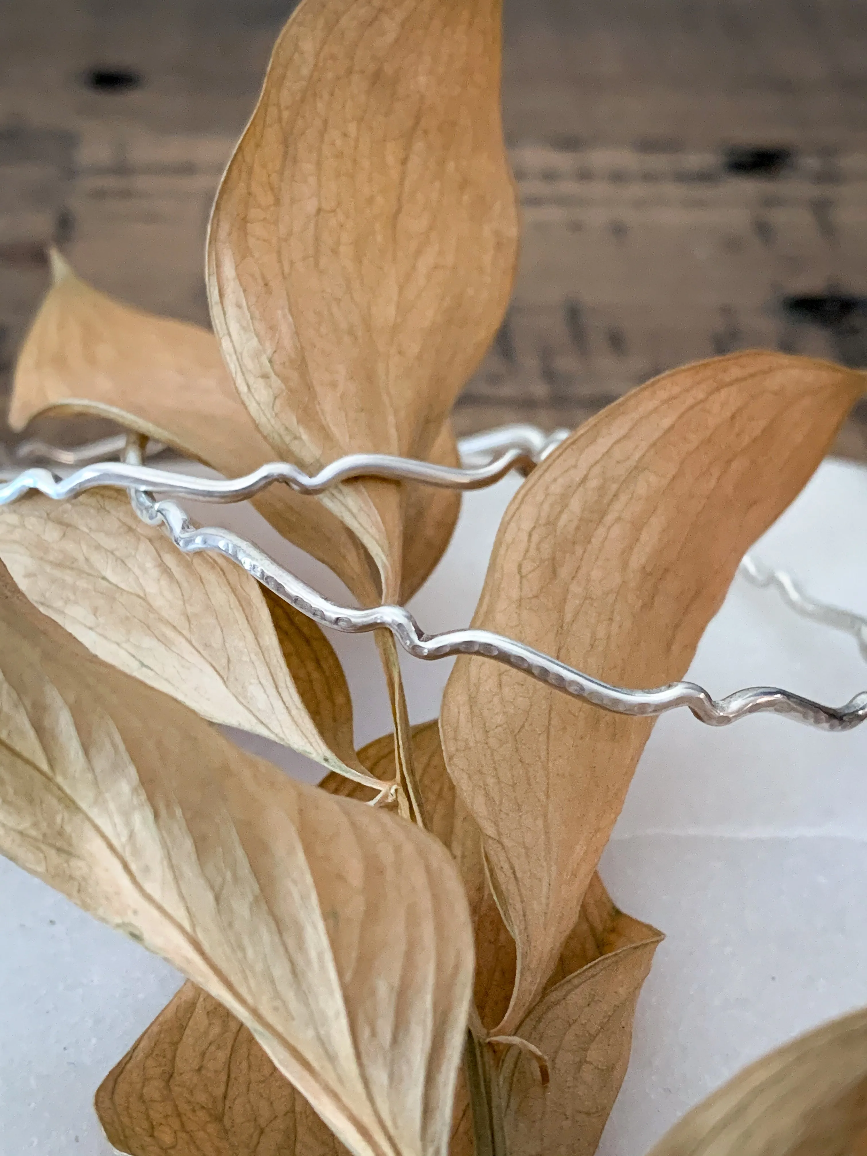 Wave Bangle Bracelet - Copper, Brass or Sterling Silver - by Via Francesca