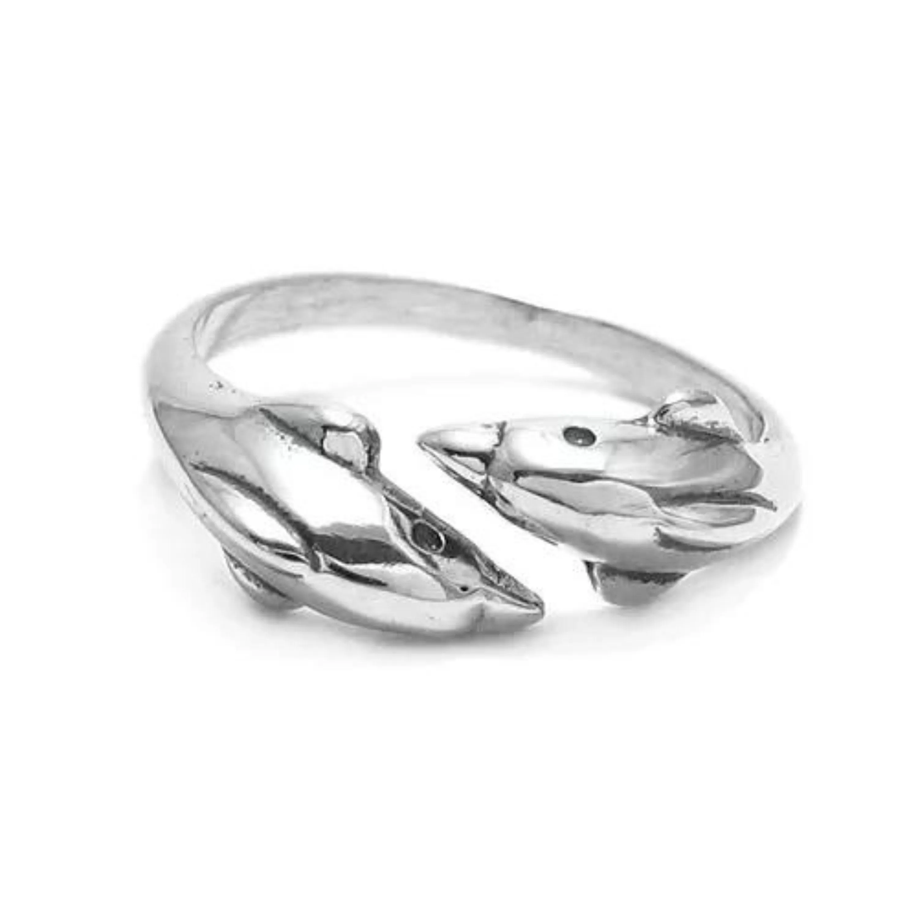 Women’s Toe Ring made of Genuine 925 Sterling Silver | Adjustable Double Dolphin Face Design | Gift for Wife