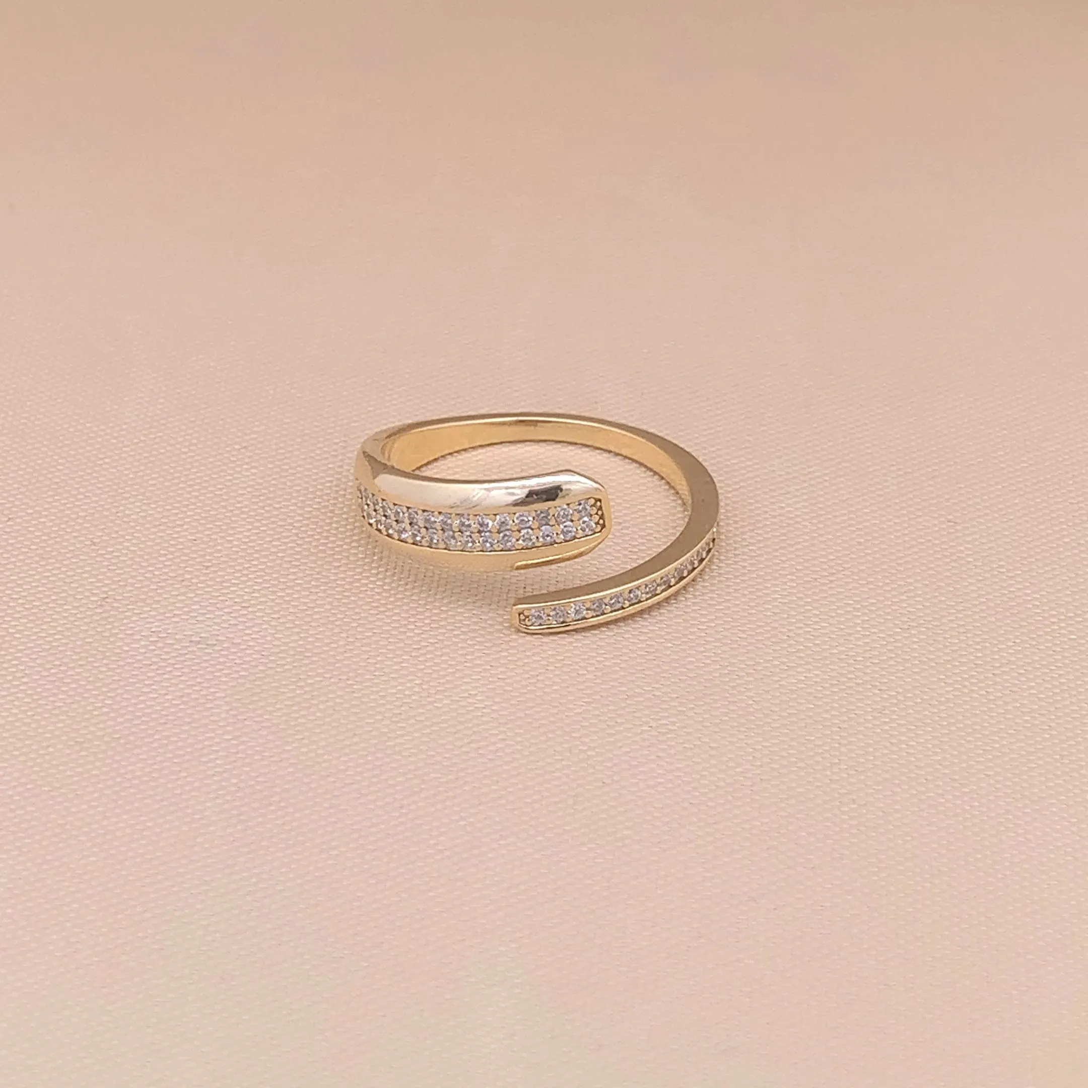 Zircon Sparkle Adjustable Ring (Pure Silver)