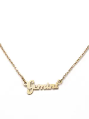 Zodiac Nameplate Necklace